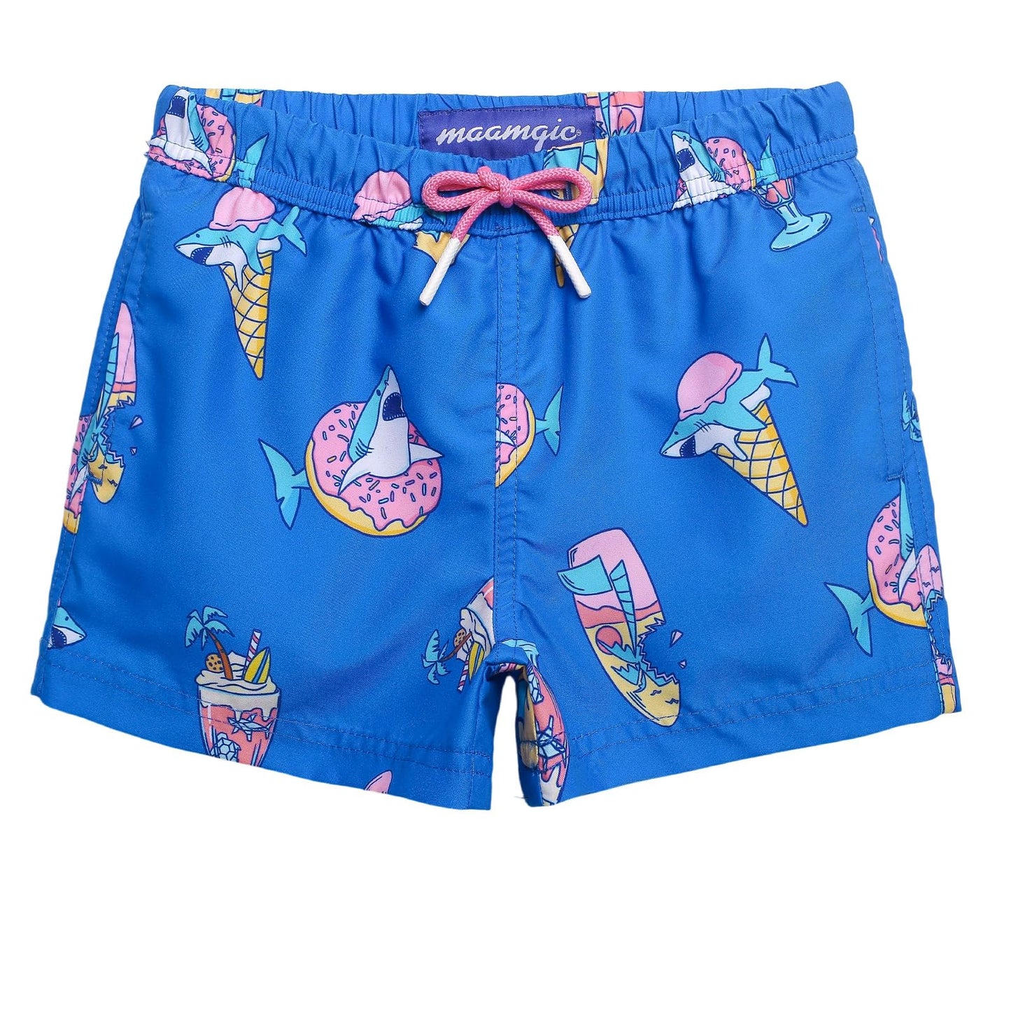 maamgic Boys Swim Trunks Toddler Swim Shorts Little Boys Bathing Suit Swimsuit Toddler Boy Swimwear Ice Cream Blue 5-6 Years