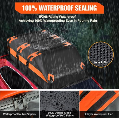 Car Rooftop Cargo Carrier Bag - 21 Cubic Feet 100% Waterproof Car Roof Cargo Bag - Heavy Duty 900D Car Roof Bag Adopt Streamlined Design,Steel Lock Catch, Fits All Vehicle with/Without Racks