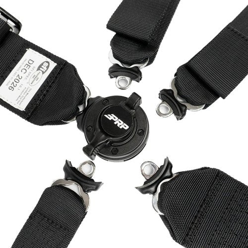 PRP Seats 5 Point Cam-Lock Harness - Quick Release Cam-Lock Harness with EZ Adjusters, Removable Pads, Bolt-In Tabs - for UTV, RZR, CanAm (Black)