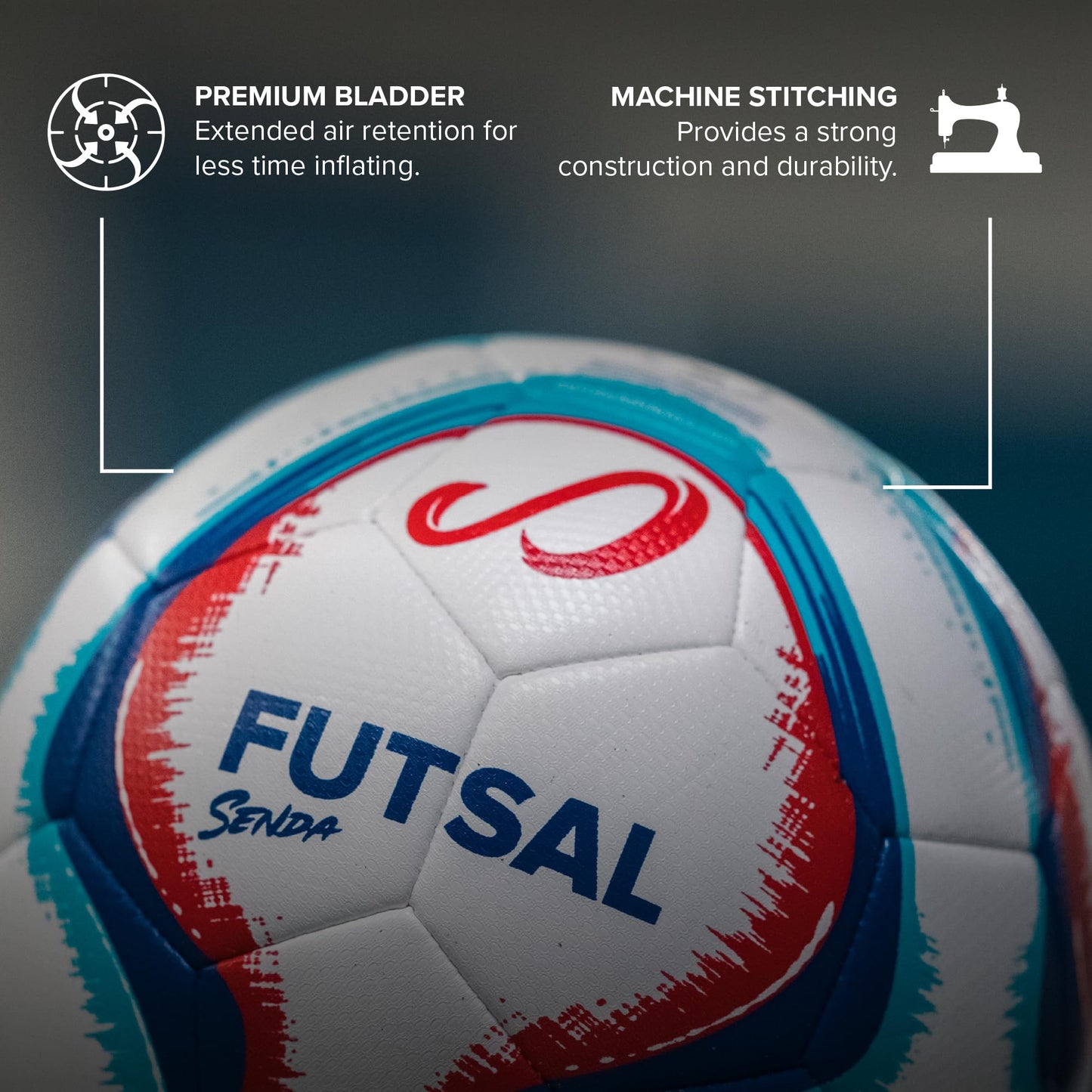 Senda Belem Training Futsal Ball, Fair Trade Certified, White, Size 3 (Ages 8-12)