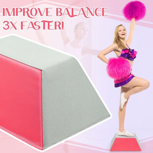 Stable Stunt Stand: Cheerleading Balance Trainer for Flyers, PU Anti-slip Cheer Flyer Stand, for Improving Flexibility Core Strength and Coordination, Pink
