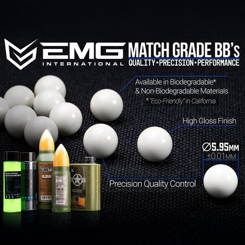 Evike Airsoft - EMG International Match Grade 6mm Airsoft BBS (Weight: 0.25g / 5000rds)