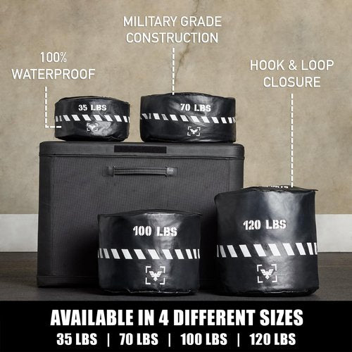 Elite Sports Heavy-Duty Workout Sandbag- Unfilled, Durable Sand Bags for Powerlifting, Combat Training & Full-Body Workouts (Black, 70 LBS)