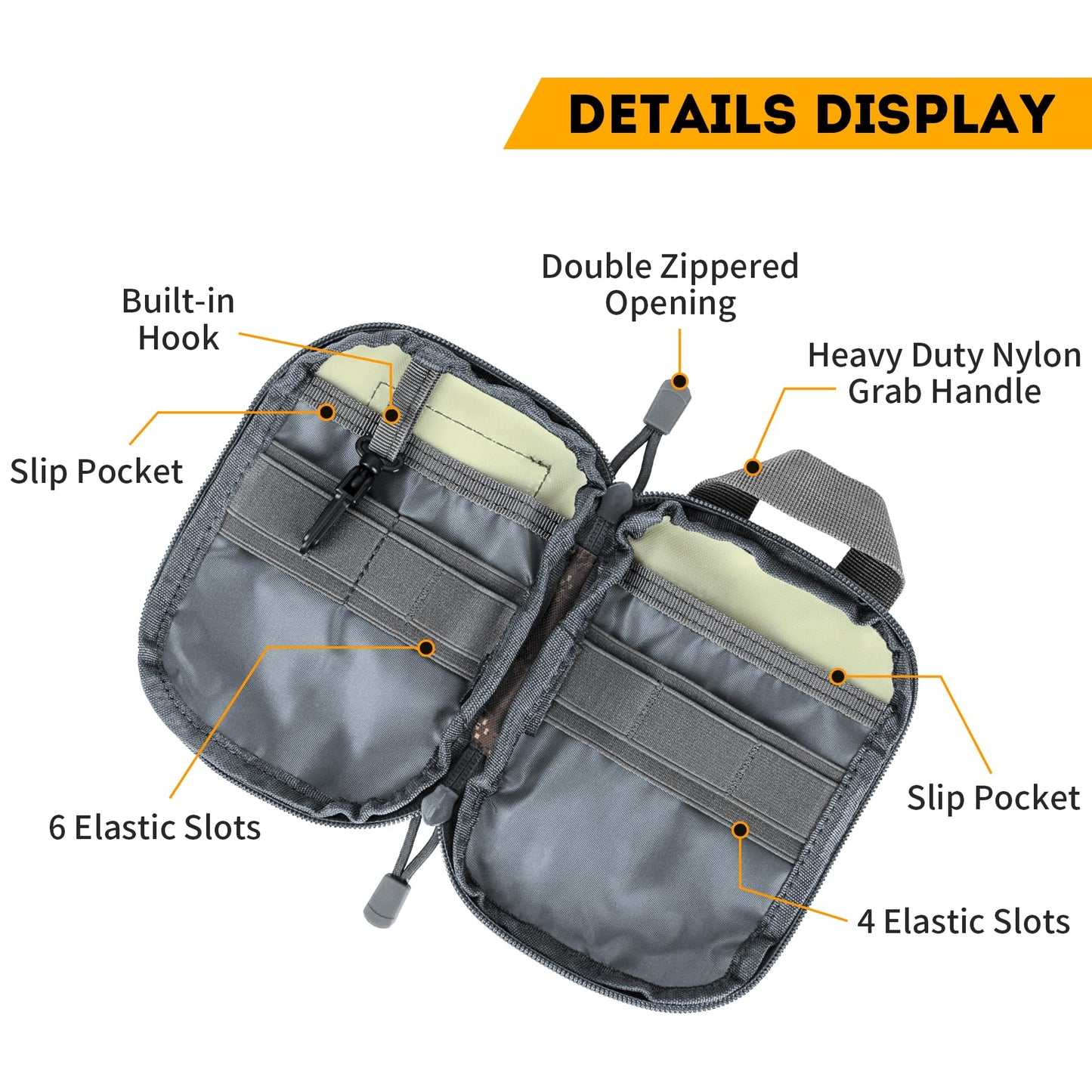 IronSeals Tactical Molle EDC Pouch Utility Tool Pouch Compact Pocket Organizer Pouch with US Flag Patch