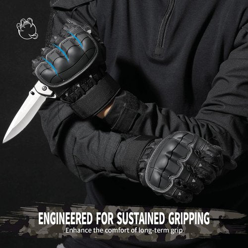 TWS Tactical Combat Gloves for Men Touch Screen Bike Riding Motorcycle Gear Airsoft Shooting Hunting Cycling Military Outdoor Black XL