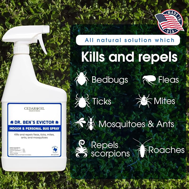 Evictor Cedar Oil Spray 32 oz - Natural Insect Repellent & Indoor Pest Control (Pack of 1)