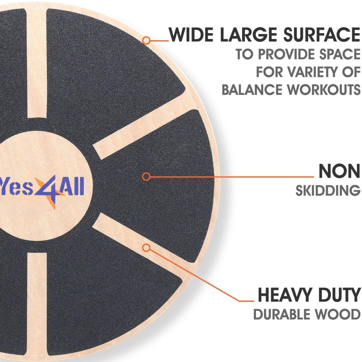 Yes4All Wooden Wobble Balance Board – Exercise Balance Stability Trainer 15.75 inch Diameter - Blue - ²L6CJZ