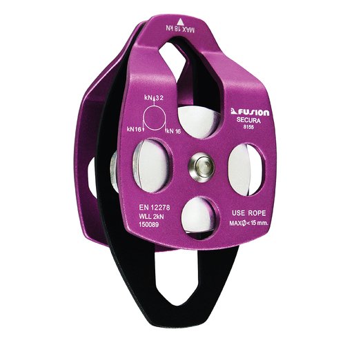 Fusion Climb Lightweight and Durable Aero Space Aluminum Alloy Double Pulley Swing Plate 32kN for Progress Capture System Rigging Hauling Rescue Arborist Tree Climbing