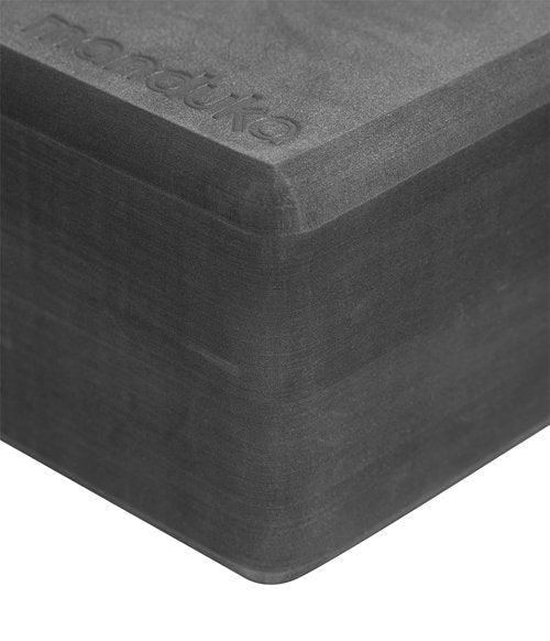 Manduka Yoga Recycled Foam Block - Yoga Prop and Accessory, Comfortable Edges, Lightweight, Firm, Non Slip Recycled Foam, Thunder Grey, 9" x 6" x 4"(22.5 x 15 x 10 cm)