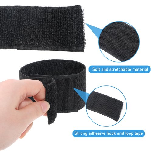 Black Boot Straps, 2 PCS Elastic Polyester Ankle Straps for Cowboy Boots Adjustable Military Boots Bands Self-adhesive Trousers Blouses Elastic Strap Band with Hook and Loop for Hiking Fishing Hunting
