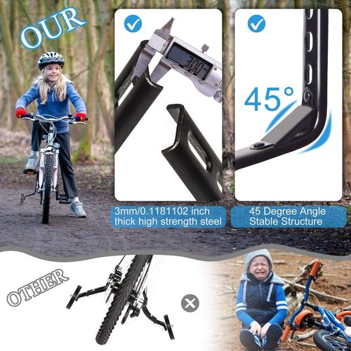 Tayizoo Training Wheels for Bike,Compatible for Bikes of 12/14/16/18/20 Inch,Flash Mute Wheel,1 Pair