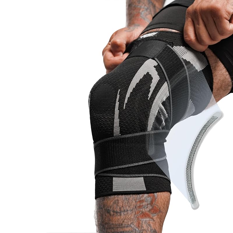 Anaconda Knee Brace with Stabilizers (Medium) - Compression Support Sleeve for Left/Right Leg, Gel Pad & Spring Stabilizers