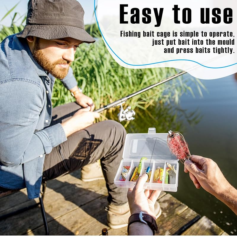 SiliFine 10 Pcs Carp Fishing Bait Cage Feeders Gold 25g Each - Lead Sinker