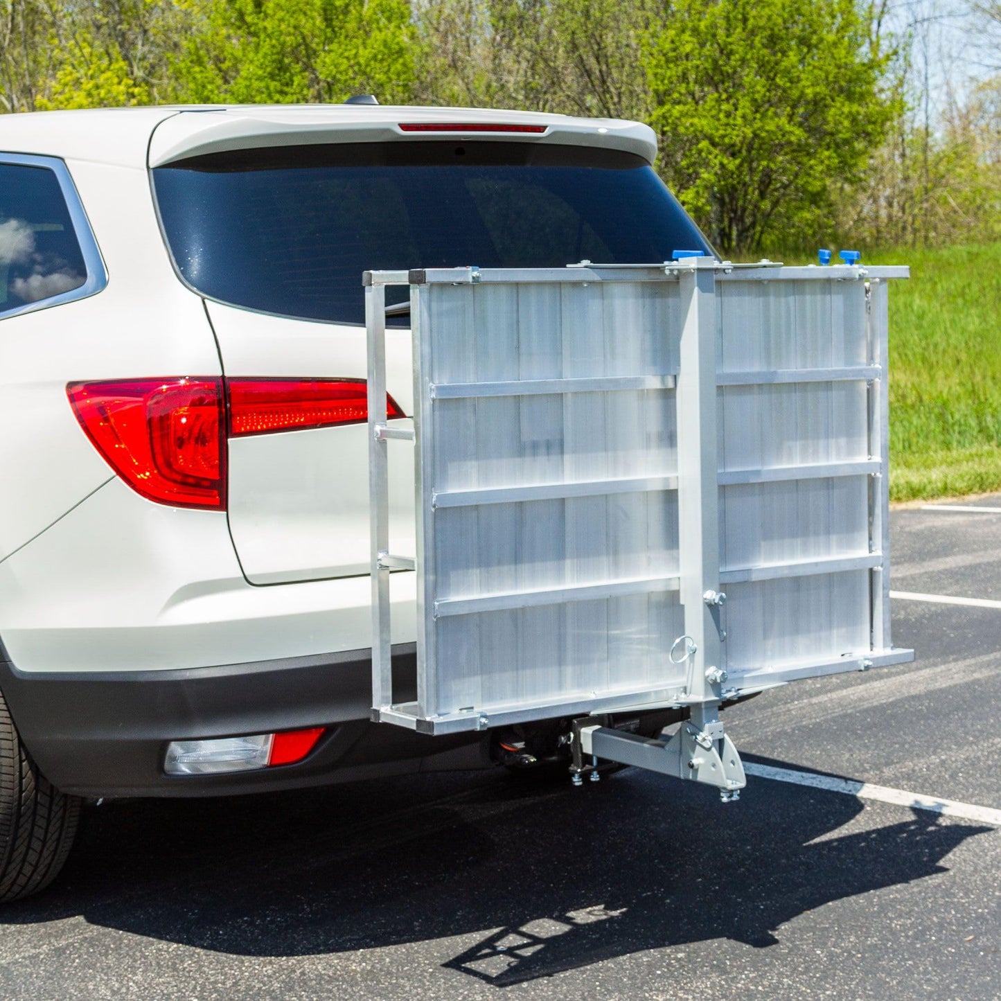 Scooter, Wheelchair Hitch Carrier w/Ramp, 500 lb Capacity, Silver Spring