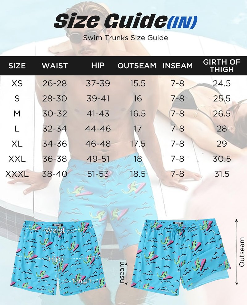 CoozySphere Mens 7 Inch Swim Trunks with Compression Liner and Zipped Pocket Quick Dry Board Shorts Bathing Suit for Beach
