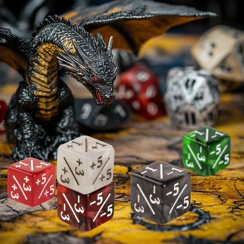 48 PCS MTG Dice Counters Buff Token Dice Loyalty Dice Commander Buff Tokens 6 Sided Dice Set for MTG, TCG, Card Games Accessories