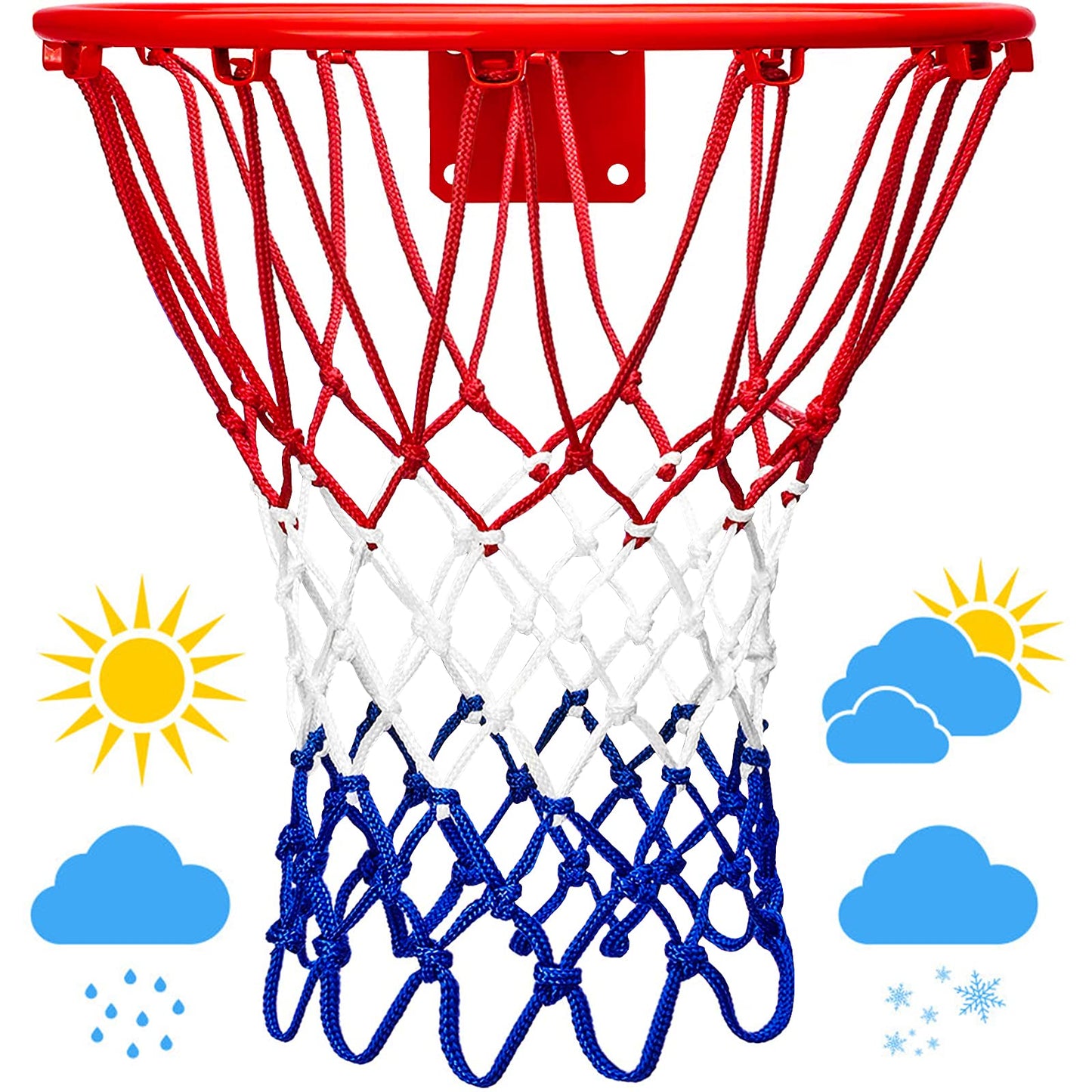 LAO XUE Upgraded Thickening Heavy Duty Basketball Net,18 Inch Hoop