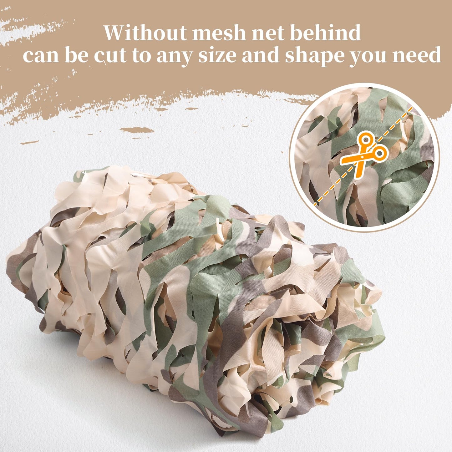 Yeacool Camo Netting Camouflage Netting Sunshade Net for Decor Hunting Blind Outdoor Photography Dinosaur Birthday Theme Party Decoration (Brown Camo, 19.7ftx19.7ft,6m*6m)