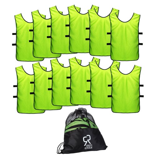 SportsRepublik Pinnies Scrimmage Vests for Kids, Youth and Adults (12-Pack) - Soccer Pennies