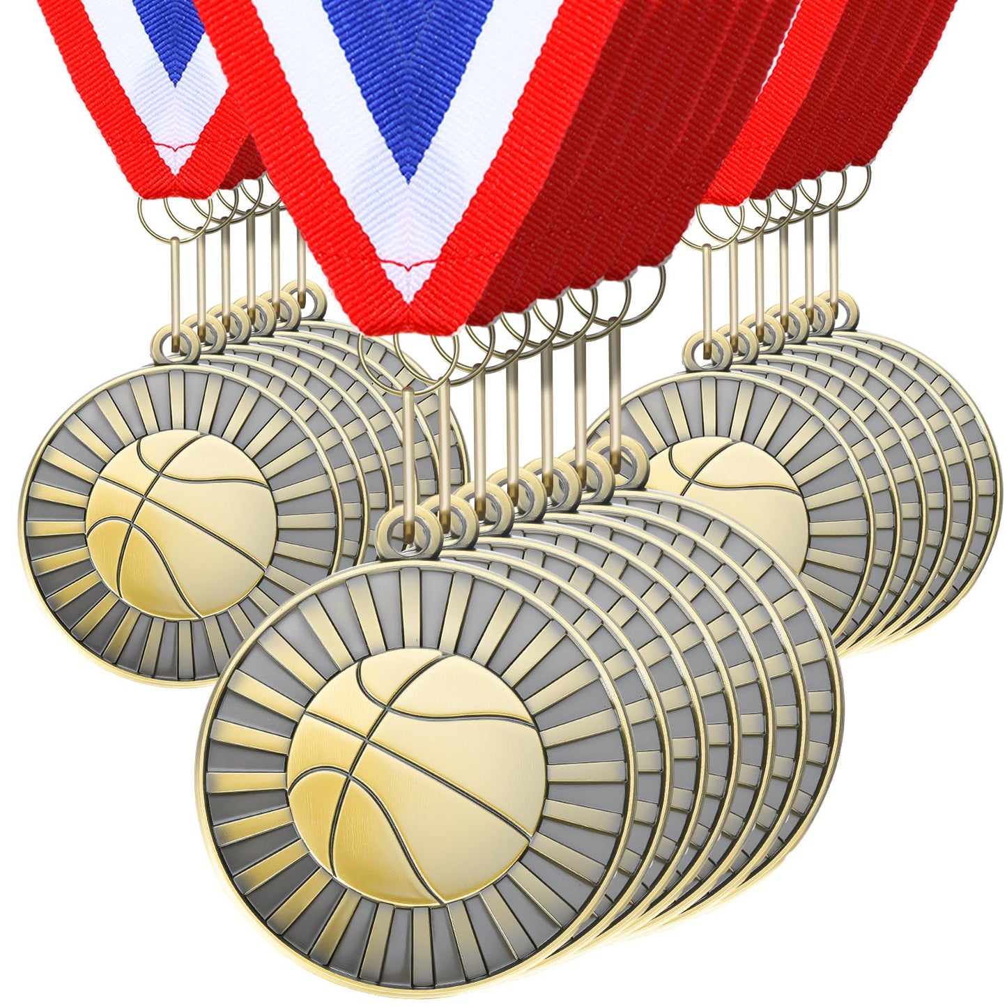 Huquary 30 Pcs Medals with Neck Ribbons, 2'' Gold Medal
