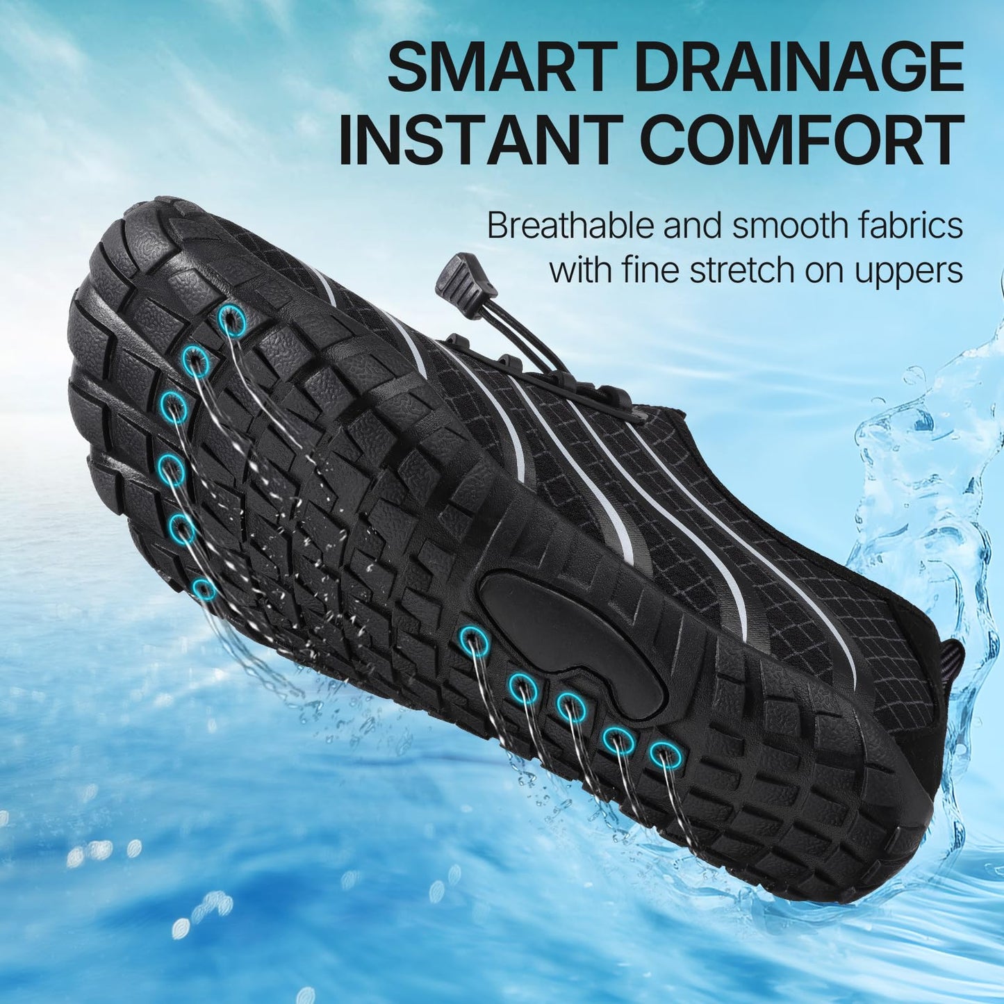 Barefoot Water Shoes Women Adult Hiking Swim Beach River Pool Hike Guarding Shoes Aqua Socks Protective Comfort Wide Toe Box Width Rock Climbing Vacation Outdoor 2025 New