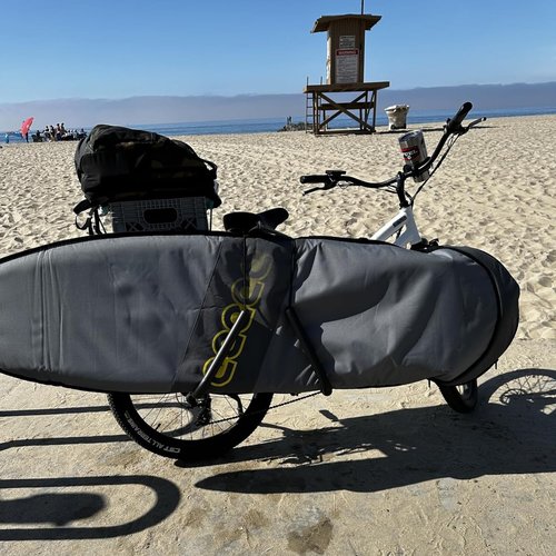 Surfboard Bike Rack, Adjustable Bike Surfboard Carrier Bracket, Compatible with Short Boards, Boogie Boards, Snowboards