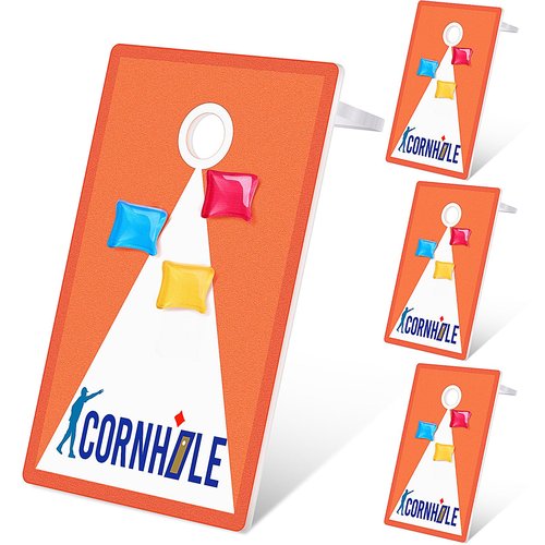 Weysat 4 Pack Cornhole Trophy Acrylic Cornhole Tournament Award Funny Medals Bulk Plaques Team Prize Gifts for Team Events Sports Contest Competition