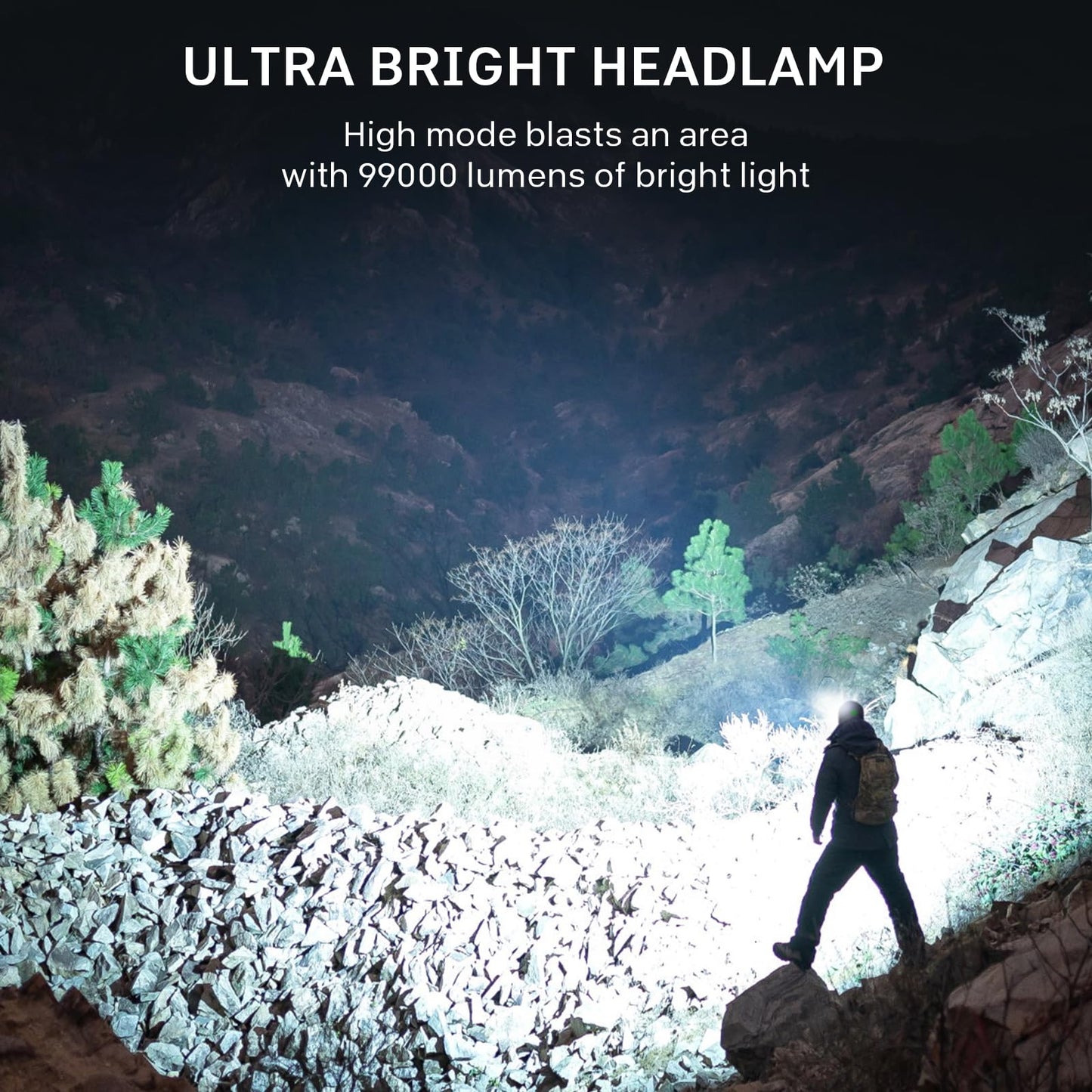 azamine Rechargeable Headlamp Super Bright 99000 Lumens, 2Pack LED Head Lamp with 3 Modes, 90° Adjustable Head Lights for Forehead, IPX6 Waterproof HeadLamps for Adults Camping Hunting Hiking