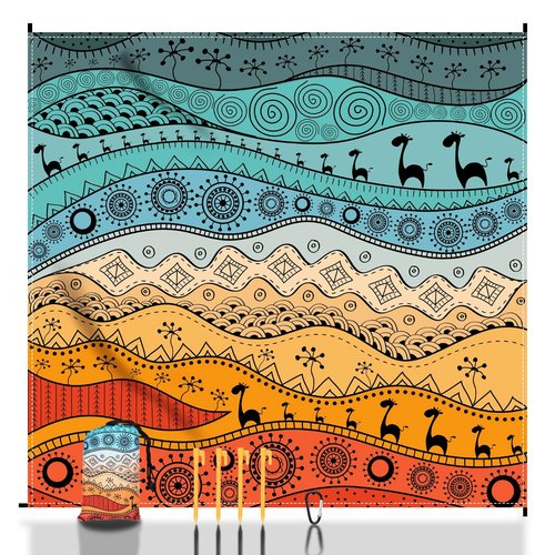 SKYREH Beach Blanket Waterproof Sandproof, 79" x 83" Extra Large Sand Free Quick Drying Beach Mat, Compact Outdoor Picnic Mat for Travel, Hiking, Camping (Bohemian)