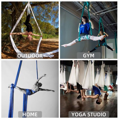 PRIOR FITNESS Aerial Silk Hardware (Deluxe Professional Set), Aerial Silk Accessories, Aerial Silk Hardware Kit Includes 1x 8 Descender, 1x Swivel, 2× Titanium-Steel Carabiners, and 2× Daisy Chain