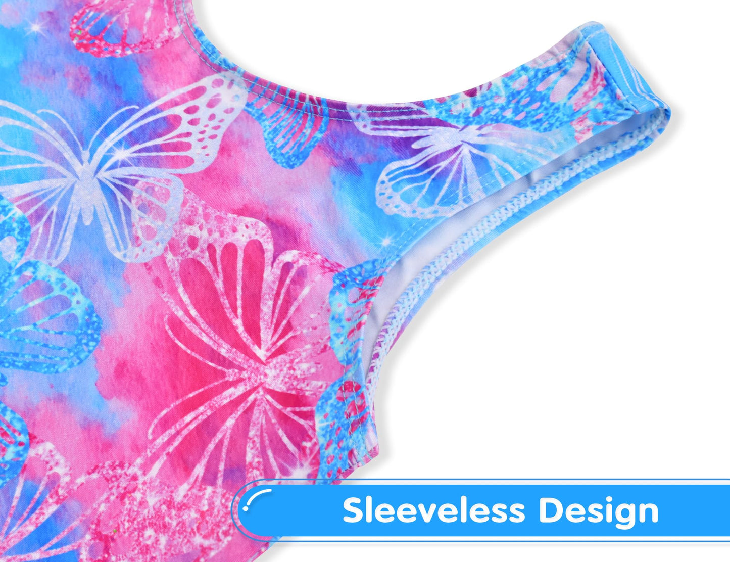 Nokecina Girls Gymnastics Leotards Size 4-5t Blue Purple Butterfly Unitards Adorable Dance Outfit for Practice