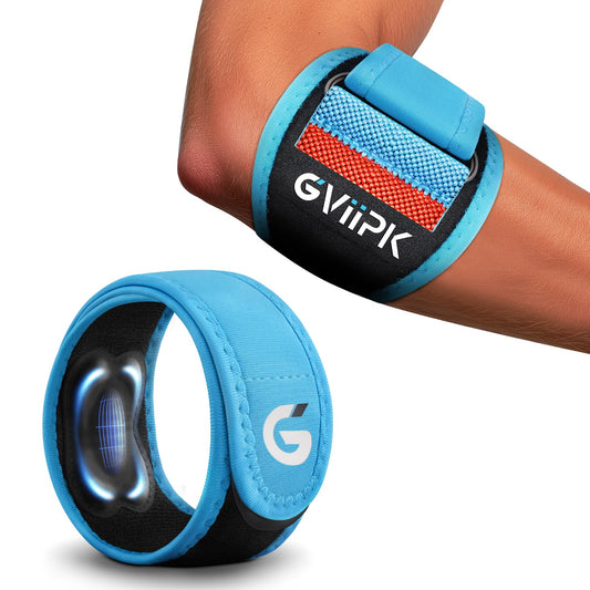 Gviipk 2026 Elbow Brace for Tendonitis and Tennis Elbow for Women Men, Breathable Tennis Elbow Strap with Compression Pad for Pain Relief, Adjustable Forearm Brace with Pressure Warning Design - 1Pack
