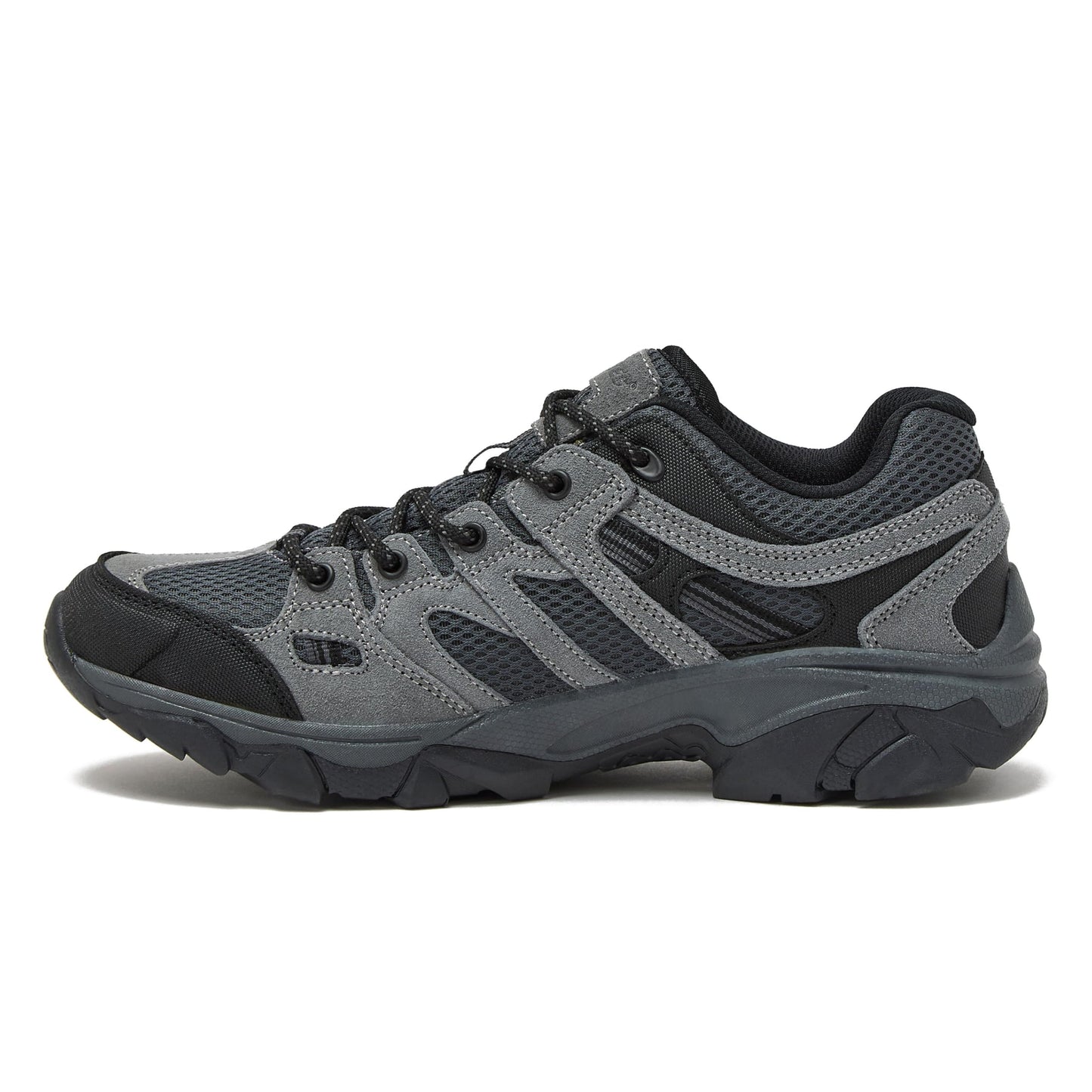 HI-TEC Ridge Low Hiking Shoes for Men, Lightweight Breathable Outdoor Trekking and Trail Sneakers - Castle Rock/Black, 11 Medium