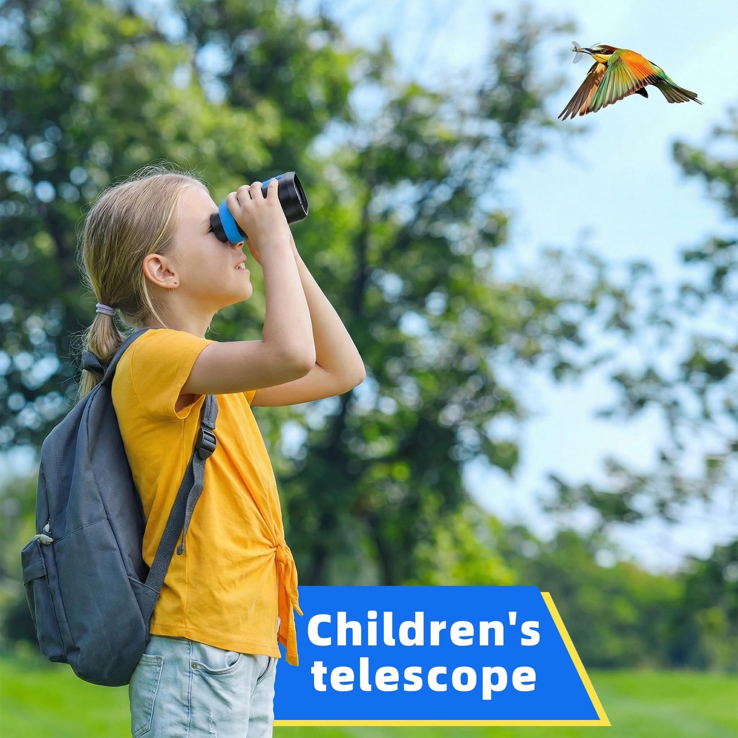 Kids Adventure Compact Monocular-Multi-Functional with Compass,LED Signal Light,Telescope Infrared Rays|Small Easy to Carry for Bird Watching,Camping,Hiking,Hunting,Sports Games Concerts（Army Green）
