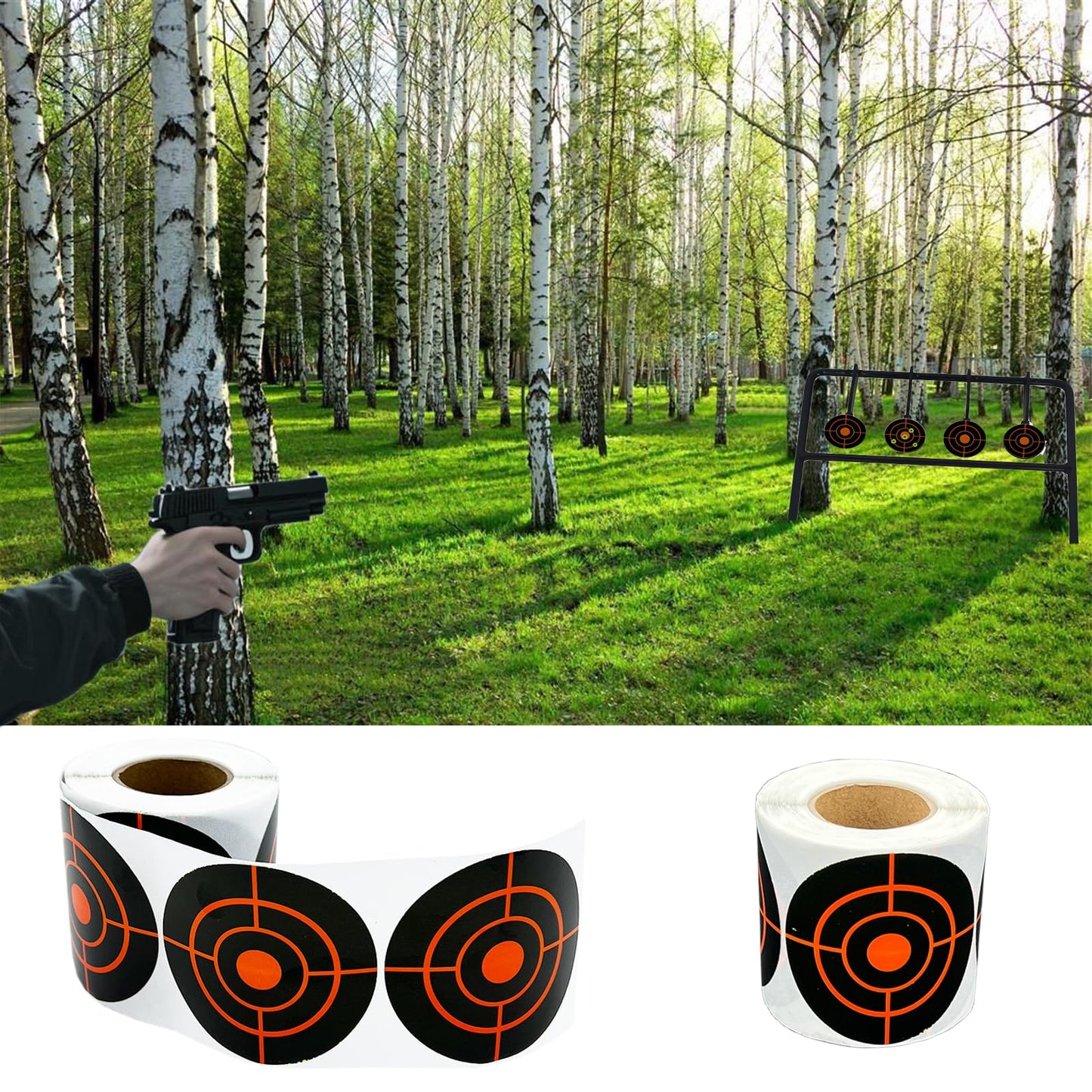 3 Inch 250Pack Splatter Target Stickers,Shooting Targets, Circular Self Adhesive Splatter Targets, Yellow Instantly Visible, Suitable for BB Gun, Pellet Gun, Rifle, Airsoft Shooting Practice