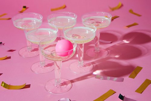 Talking Tables Prosecco Pong Drinking Party Game Includes Balls | Games for Bachelorette Party, Girls Night, Birthday, Bridal Shower, NYE, Christmas, 12 Glasses