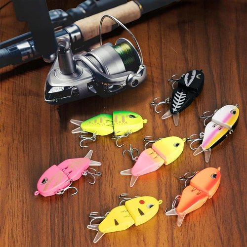 Mini Glide Bait Bass Fishing Lure | Slow Sinking Multi-Jointed Swimbait with Double Hook | Lifelike Swimming Action for Freshwater & Saltwater | Ideal for Bass, Trout, and Predatory Fish (003)