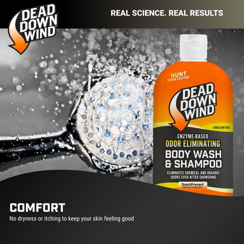 Dead Down Wind Body & Hair Soap, 16 oz Bottle, Unscented, Soap for Odors, Hunting Accessories, Gentle Body Wash & Shampoo for Hunting, Safe for Sensitive Skin (Packaging May Vary)