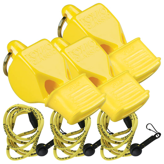 Fox 40 Classic CMG w/Breakaway Lanyard 3 Pack (Yellow)
