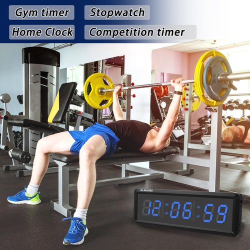 BS-MIAOBO Independent Button Type 1.5-inch Fitness Room Rest Timer, Suitable for Gym Exercise/School/Home Exercise/Boxing Gym/Indoor Rock Climbing (1.5 inch 6-Digit Blue)