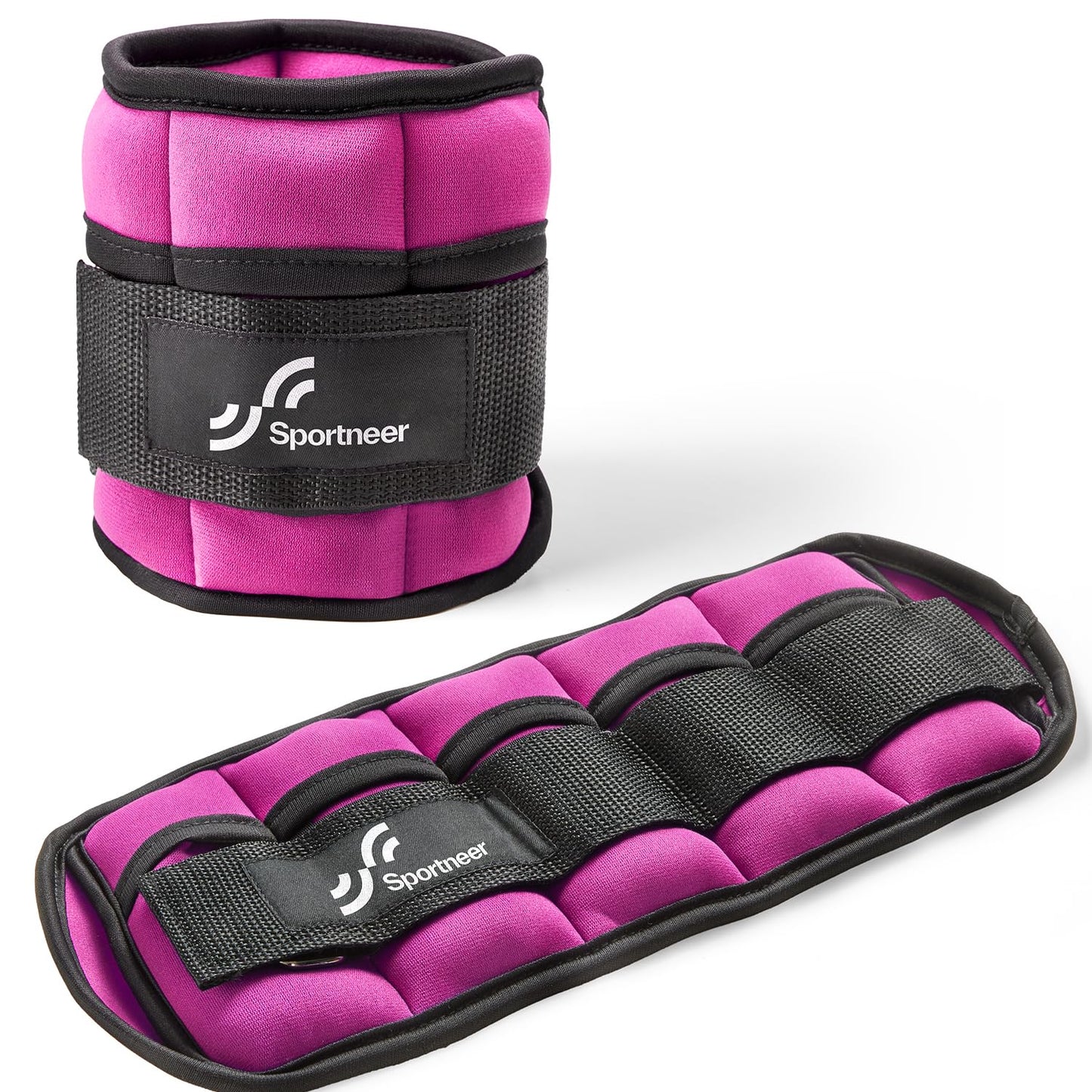 Sportneer Adjustable Ankle Weights Set - 1 Pair (2-10 lbs) Removable Sandbags for Women & Men, Comfortable Neoprene Leg Weights for Walking, Running, Pilates, Yoga, Home Workout & Physical Therapy