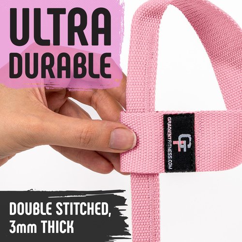 Gradient Fitness Premium Cotton Yoga Mat Strap (Pink, Soft)