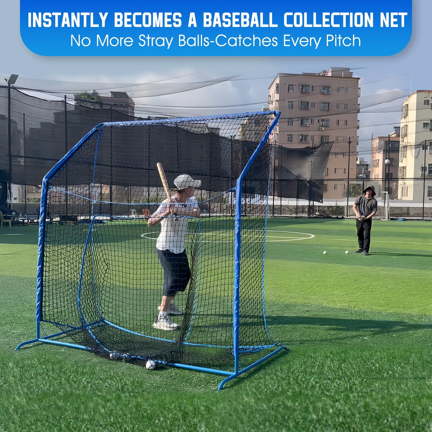 Baseball Softball Net with Blocking System, 6x6ft Batting Cage Practice Net