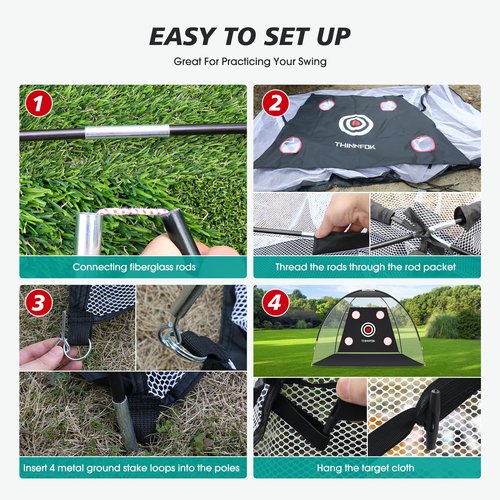 Golf Net, Golf Practice Net and Mat, 10x7FT Hitting Aids for Backyard Driving Chipping Swing Training with Noise Reduce Target Tri-Turf Mats Tees Real Balls for Indoor Outdoor, Gifts for Men Dad