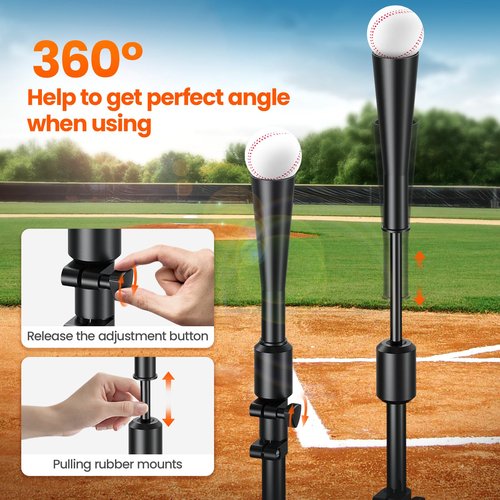 Dayacoco 2025 New Upgrade Portable Batting Tee for Baseball/Softball,23.23 to 40.16 Inch Baseball Tee for Kids,Batting Tee,Softball Tee,Youth Hitting Tee,Teeball Tee,Travel Tee,Easy Adjustable Height