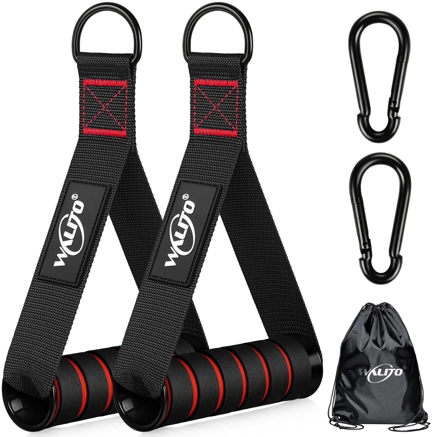 WALITO Exercise Handles, Replacement Cable Machine Attachments for Home Gym Equipment, Pulley System, Pilates, Resistance Bands, Strength Trainer, Heavy Duty Working Out Handles