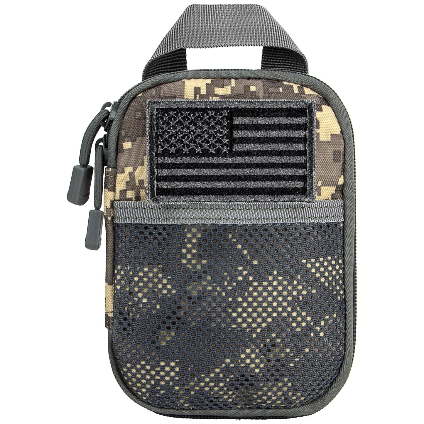 IronSeals Tactical Molle EDC Pouch Utility Tool Pouch Compact Pocket Organizer Pouch with US Flag Patch