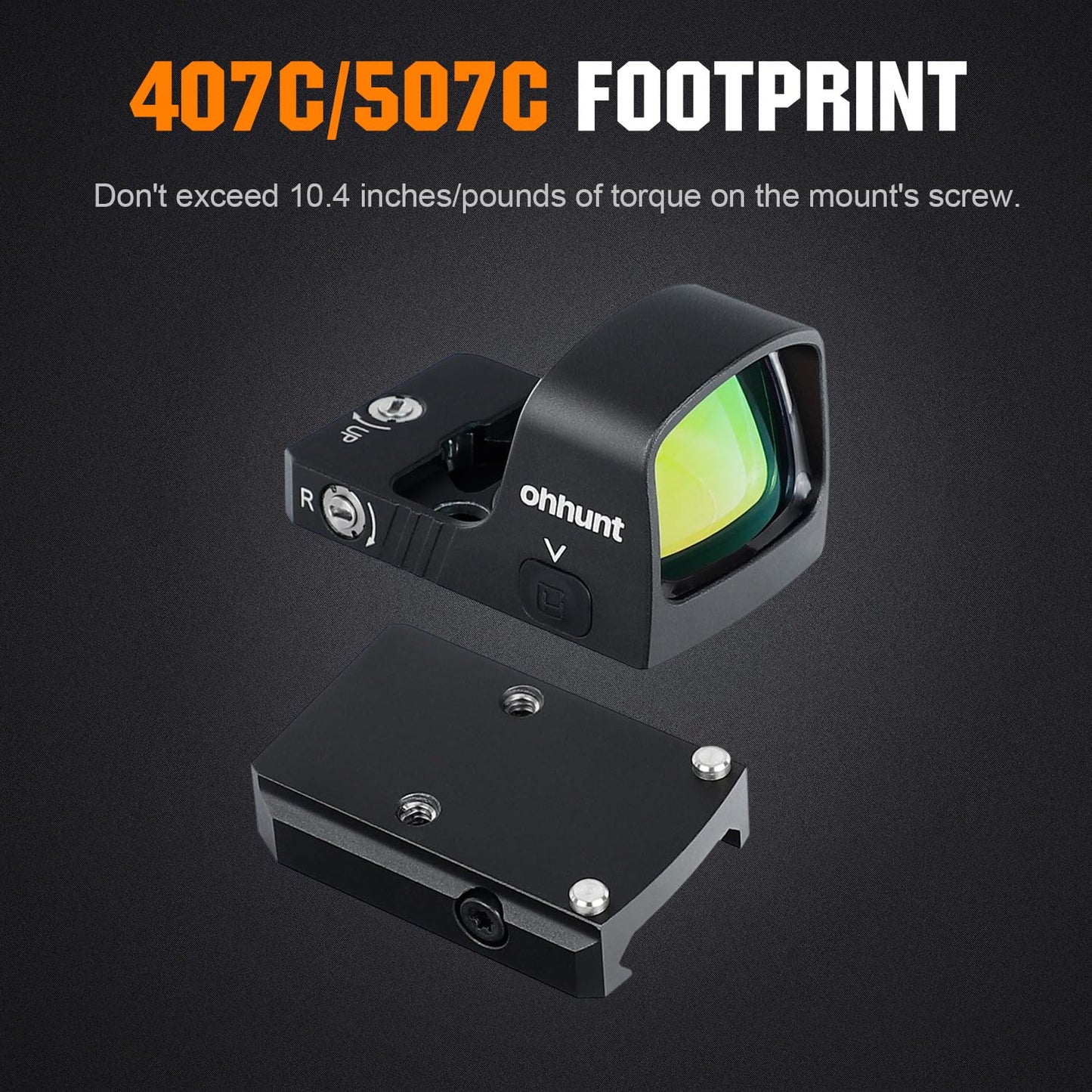 ohhunt RD U2 3 MOA Red Dot Sight for RMR Footprint and Picatinny Mount