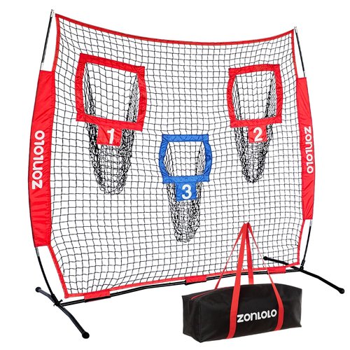 Zonlolo 6x6ft Football Training Net, Football Throwing Net with 3 Target Pockets, Portable QB Throwing Practice Equipment with Small Carry Bag,Most Suitable for Kids