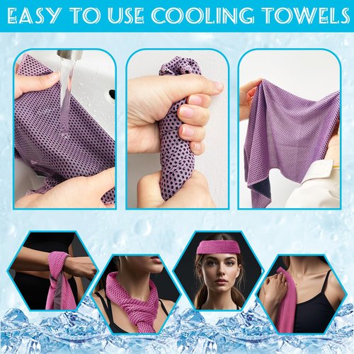 Xanllaxa 30Pcs Cooling Towels for Neck Face,Microfiber Cooling Towel Sweat Gym Towels,Cool Cold Workout Towels for Women,Men,Sport,Yoga,Golf,Running,Fitness,Hot Weather